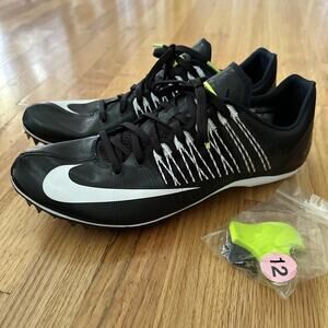 Nike Size 12 Zoom Celar Flywire Racing Sprint Black Running Track Spikes - 345